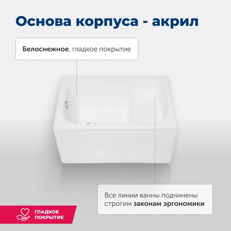 Акриловая ванна Aquanet Seed 110x70 (с каркасом)