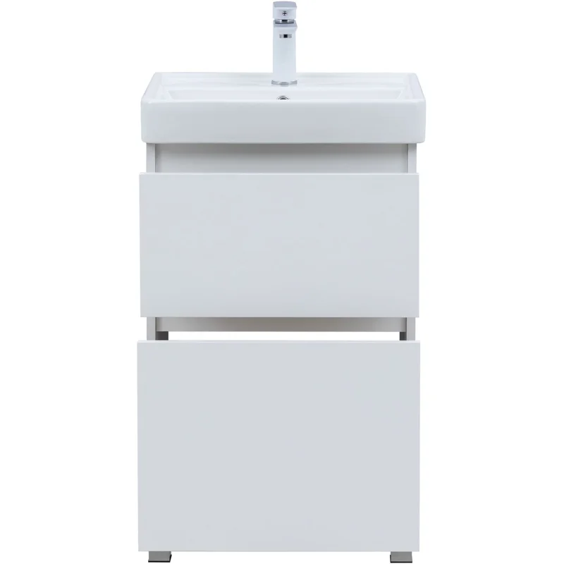 Тумба под раковину Aquanet Вега 50 напольная, белый глянец