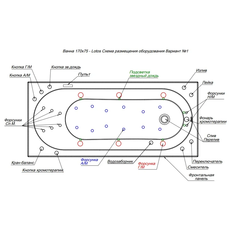 Акриловая ванна Aquanet Lotos 170x75