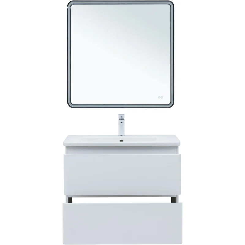 Тумба под раковину Aquanet Эмбер 80 белый матовый