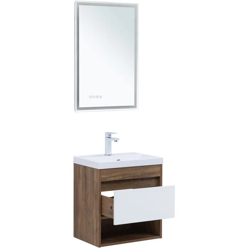 Тумба под раковину Aquanet Тренд 50 дуб рустикальный/белый сатин