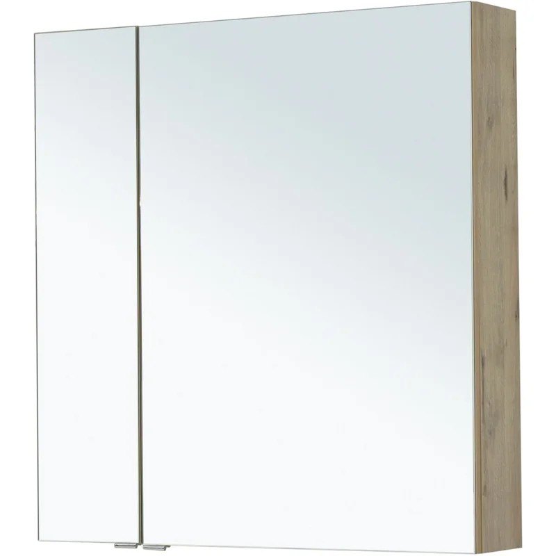 Зеркальный шкаф Aquanet Алвита New 80 дуб веллингтон белый