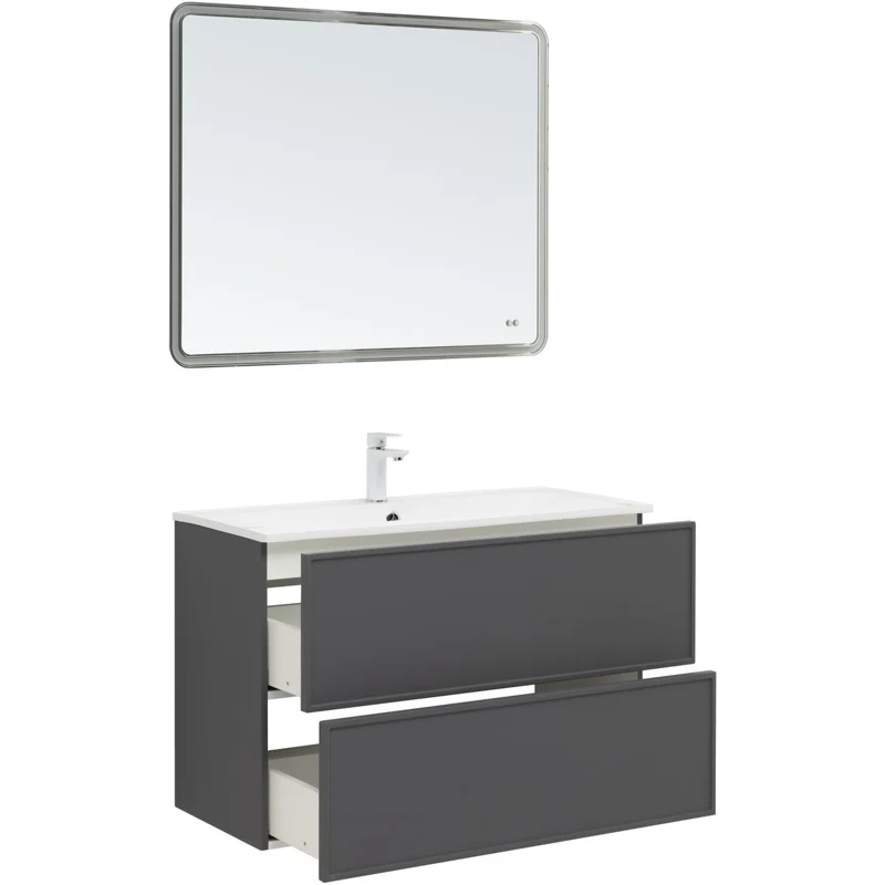 Тумба под раковину Aquanet Арт 90 ясень графит