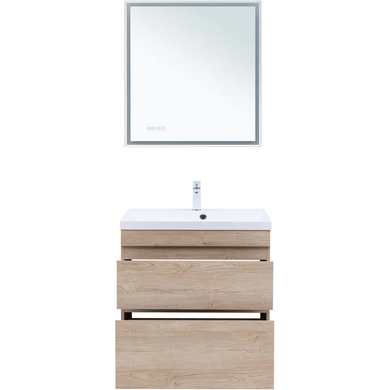 Тумба под раковину Aquanet Нота New 75 дуб светлый