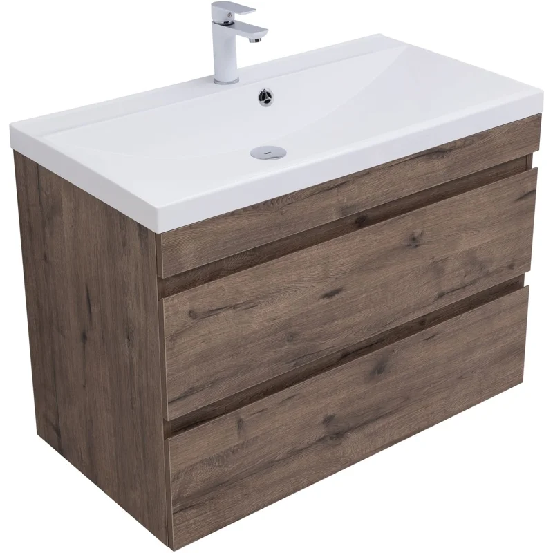 Тумба под раковину Aquanet Нота New 90 дуб веллингтон табак