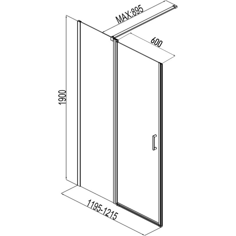 Душевая дверь Aquanet Cinetic AE12-N-120H190U-CT 1200, прозрачное стекло
