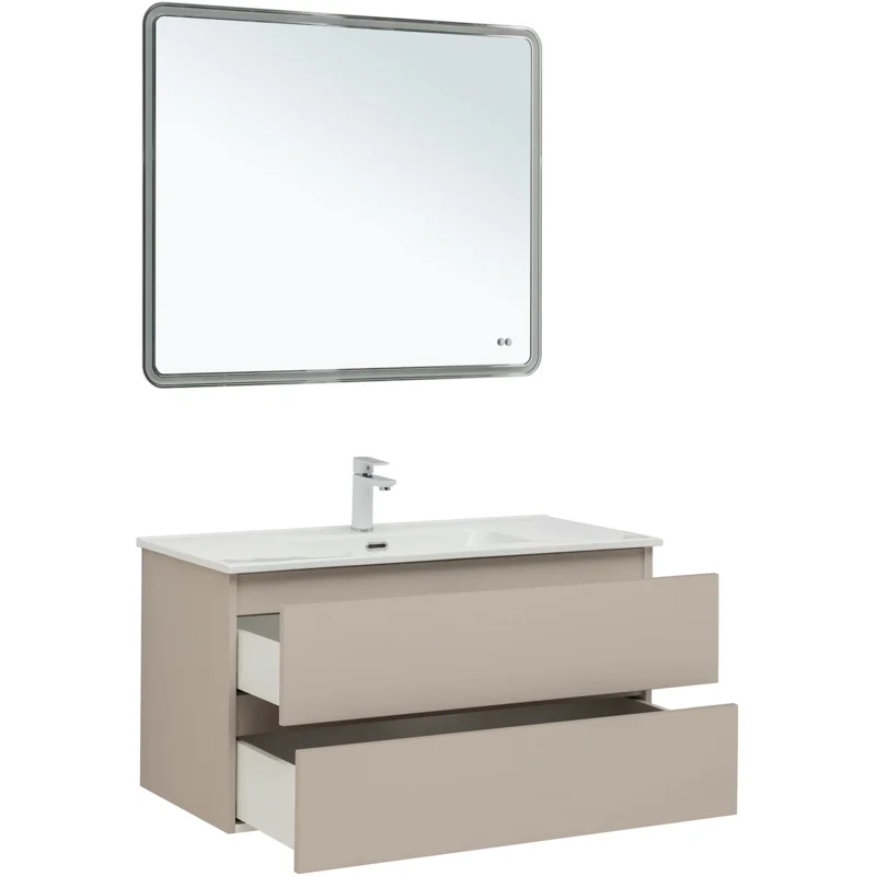 Тумба под раковину Aquanet Вега 2.0 100 бежевый