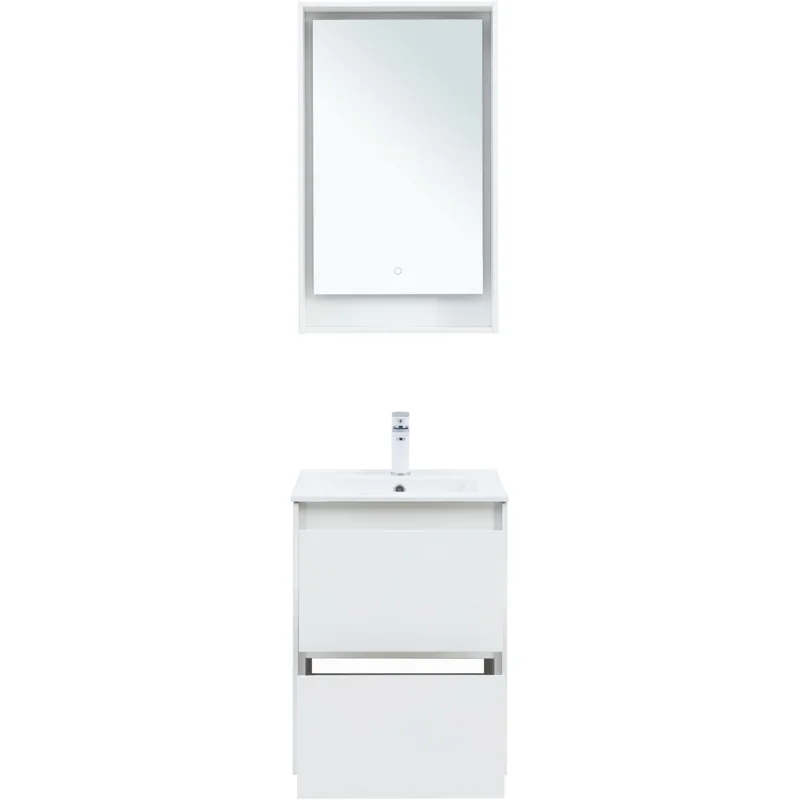 Тумба под раковину Aquanet Милан 50 белый глянец