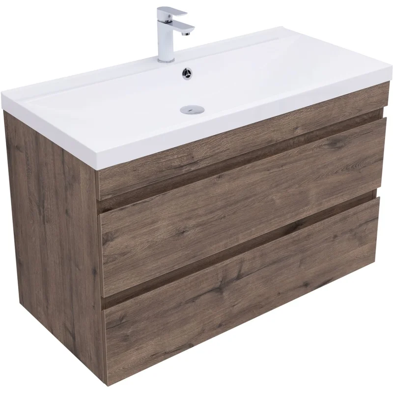 Тумба под раковину Aquanet Нота New 100 дуб веллингтон табак