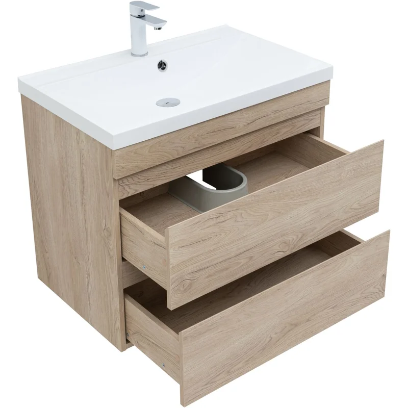 Тумба под раковину Aquanet Нота New 75 дуб светлый