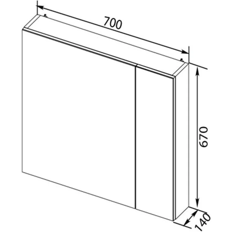 Зеркальный шкаф Aquanet Порто 70 белый