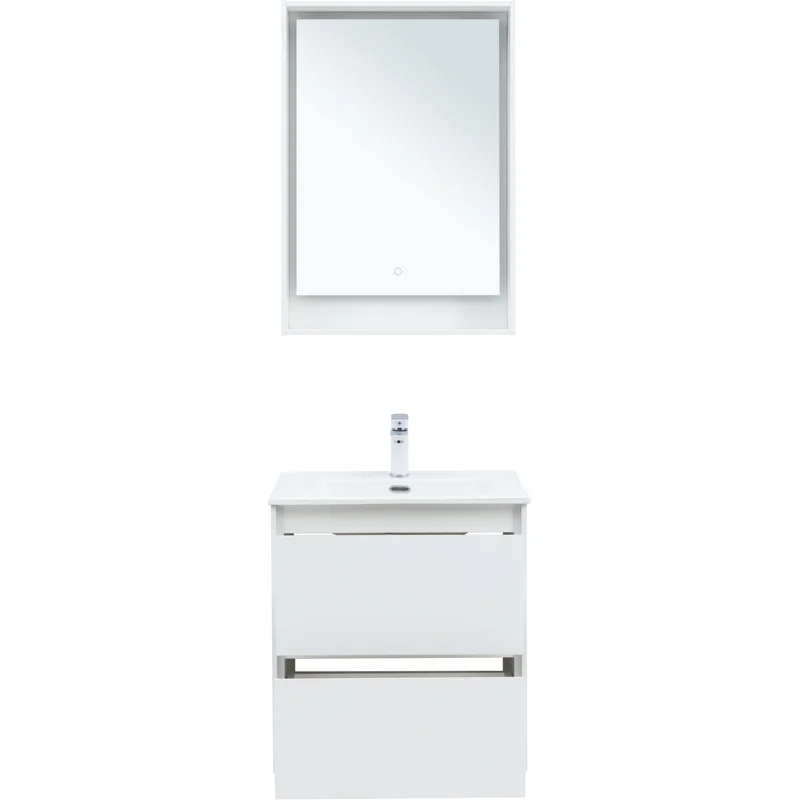 Тумба под раковину Aquanet Милан 60 белый глянец