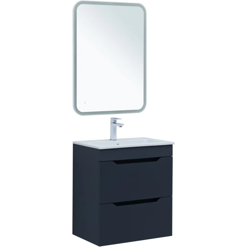 Тумба под раковину Aquanet Практика 60 маренго (2 ящика)