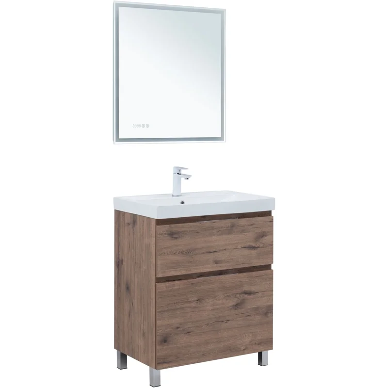 Тумба под раковину Aquanet Алвита New 70 напольная, дуб веллингтон табак