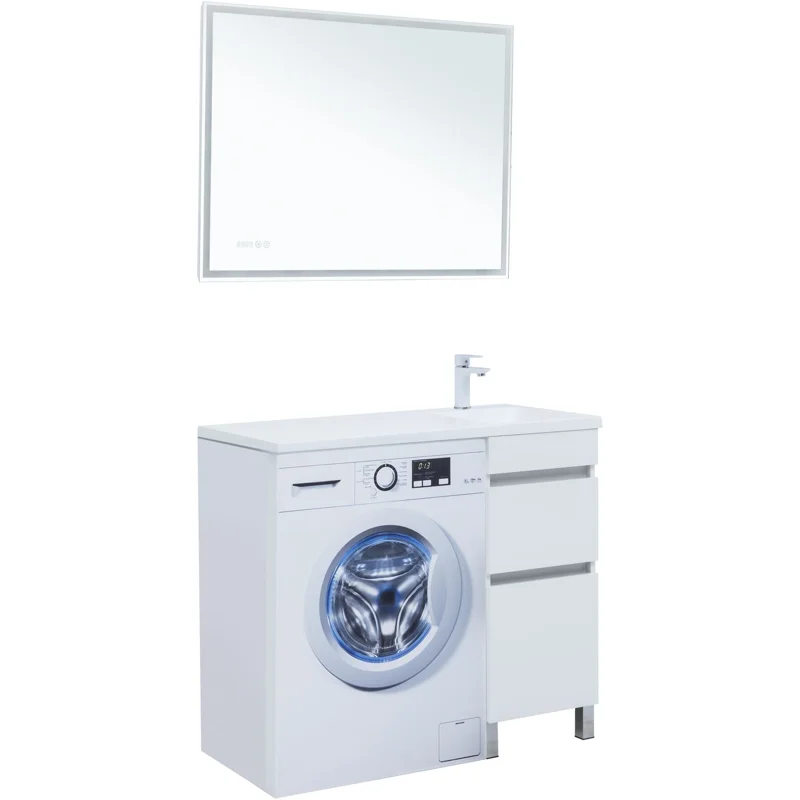 Тумба под раковину Aquanet Вега 40 белый глянец