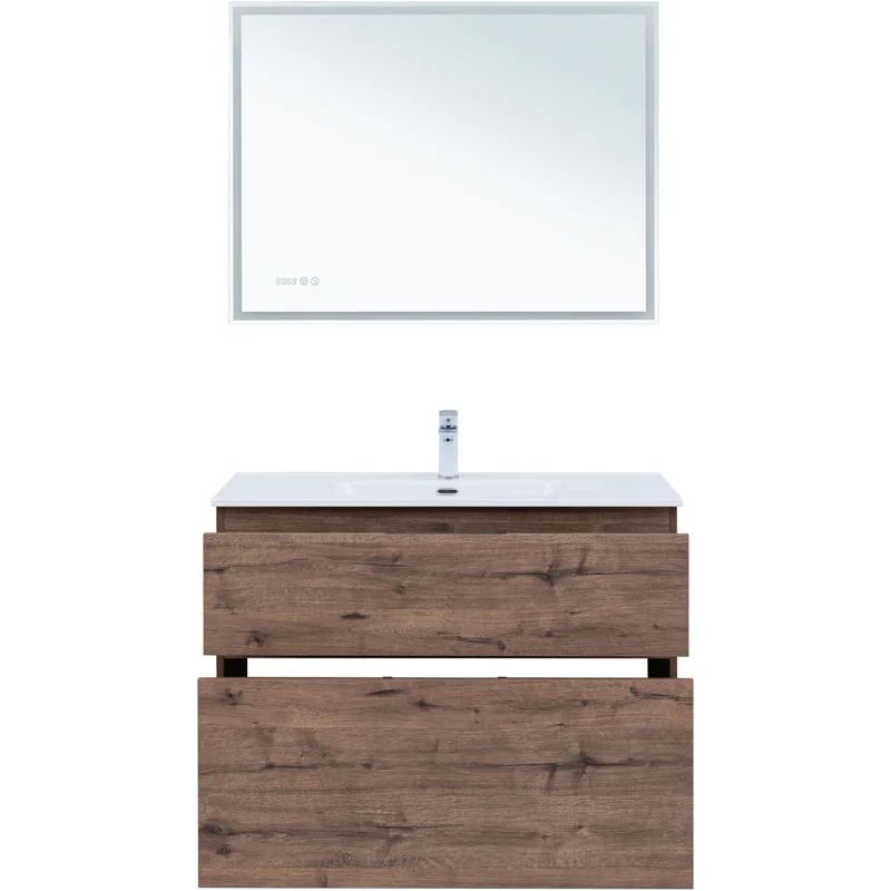 Тумба под раковину Aquanet Алвита New 100 напольная, дуб веллингтон табак