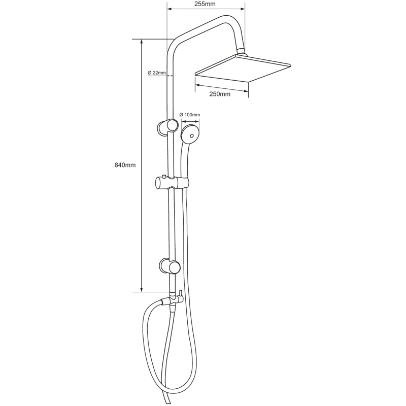 Душевая стойка Aquanet Passion S AF300-70-S-B