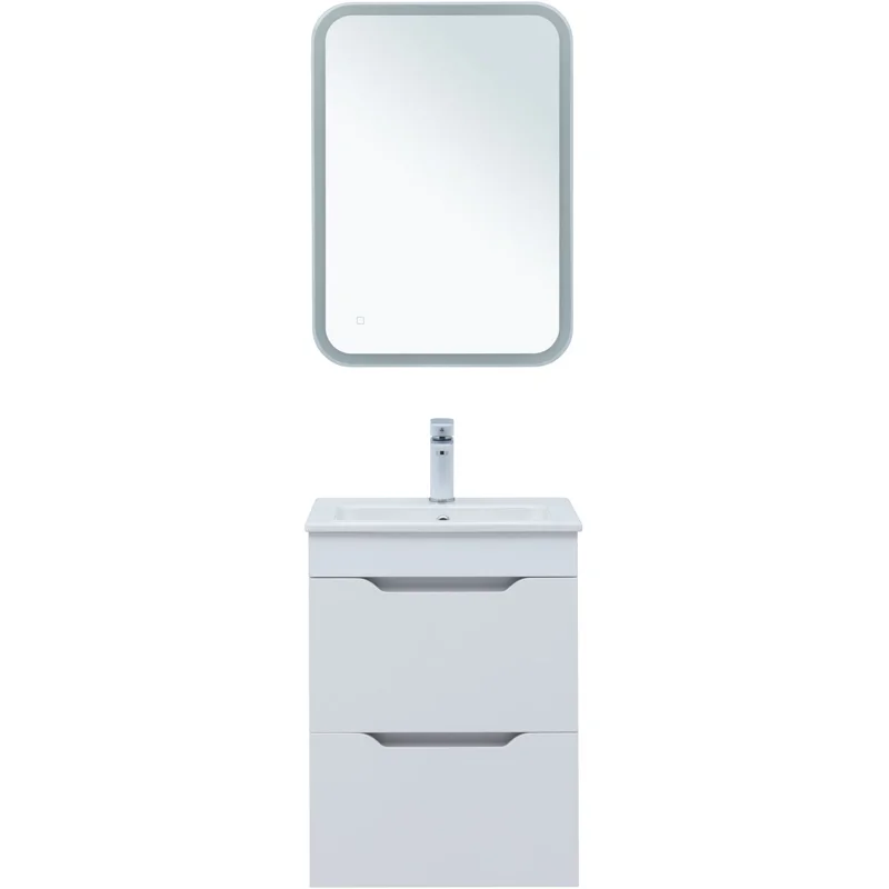 Тумба под раковину Aquanet Практика 50 белый матовый (2 ящика)