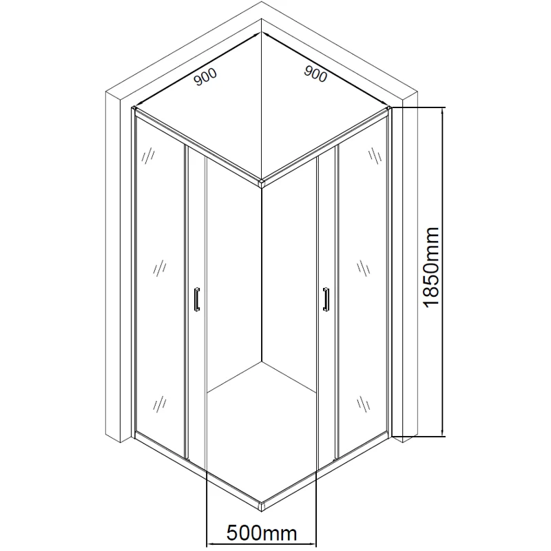 Душевой уголок Aquanet SE-900S 90x90, прозрачное стекло
