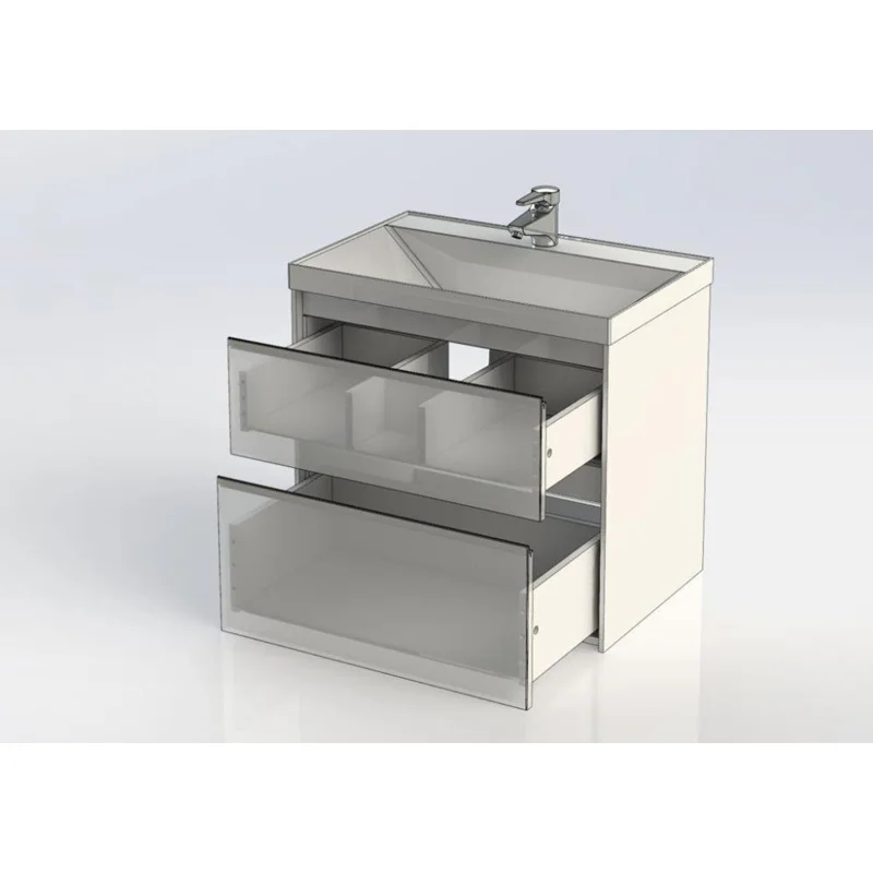 Тумба под раковину Aquanet Гласс 70 белый