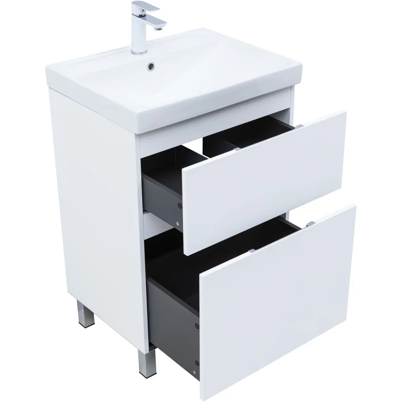 Тумба под раковину Aquanet Алвита New 60 напольная, белый матовый