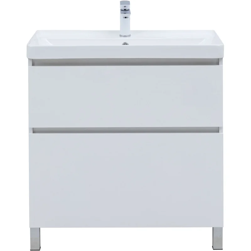 Тумба под раковину Aquanet Вега 80 напольная, белый глянец