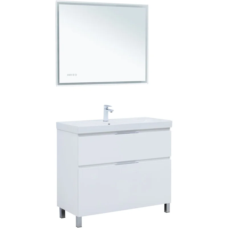 Тумба под раковину Aquanet Алвита New 100 напольная, белый матовый