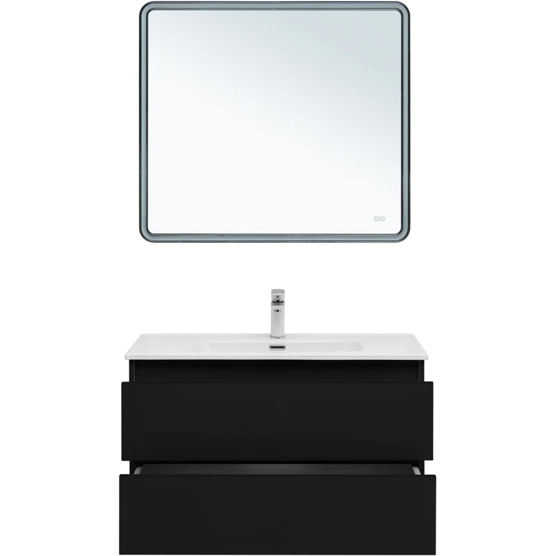 Тумба под раковину Aquanet Вега 2.0 90 черный