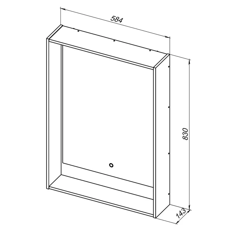 Зеркало Aquanet Милан 60 дуб светлый