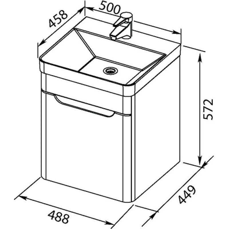 Тумба с раковиной Aquanet София 50 белый