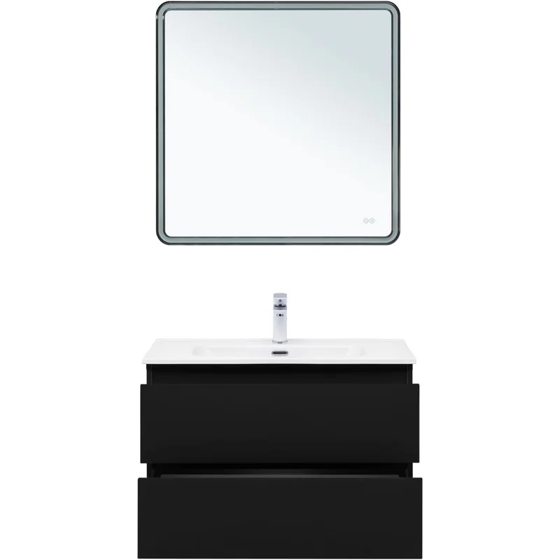 Тумба под раковину Aquanet Вега 2.0 80 черный