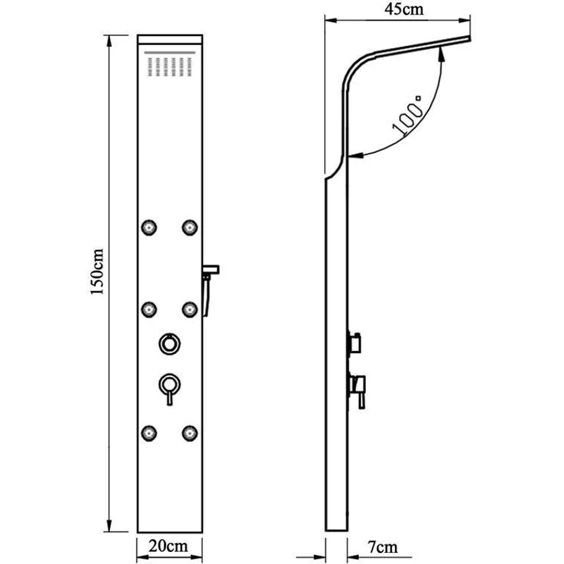 Душевая панель Galaxy White с гидромассажем