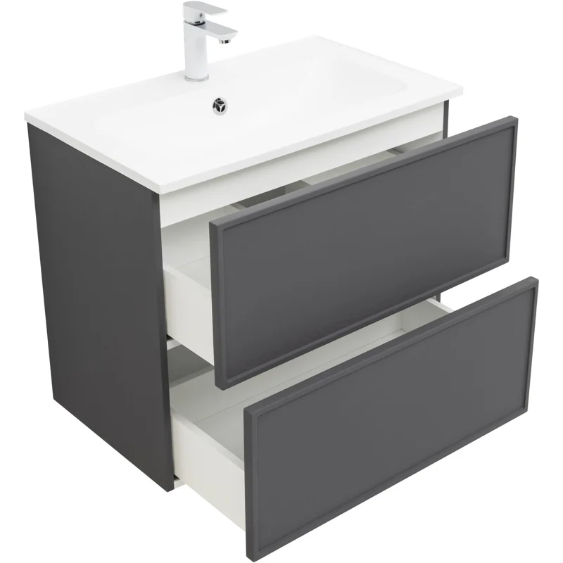 Тумба под раковину Aquanet Арт 75 ясень графит