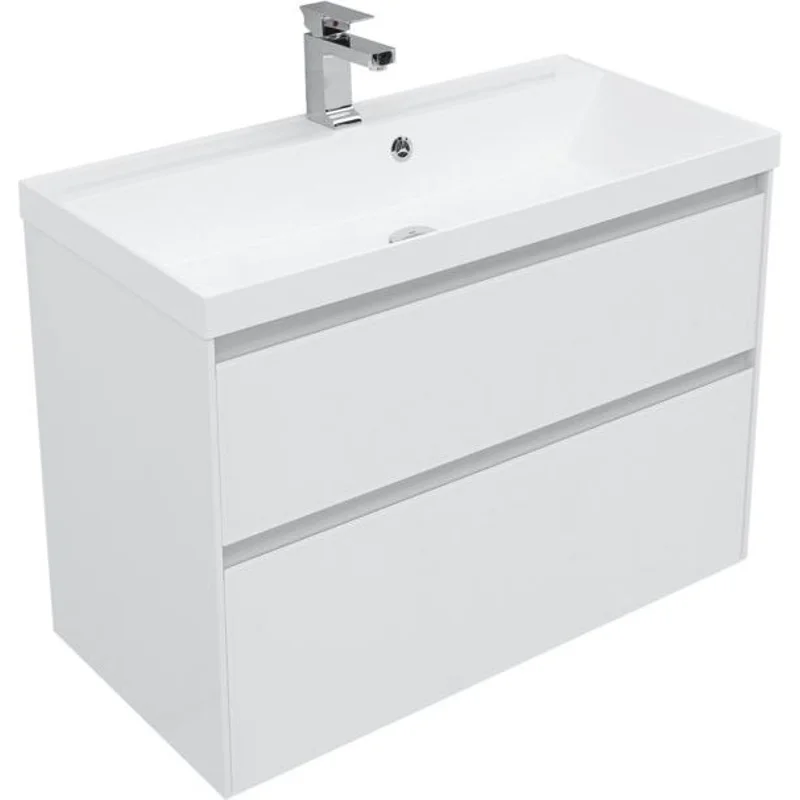 Тумба под раковину Aquanet Гласс 90 белый