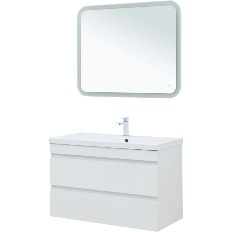 Тумба под раковину Aquanet Нота New 100 белый глянец