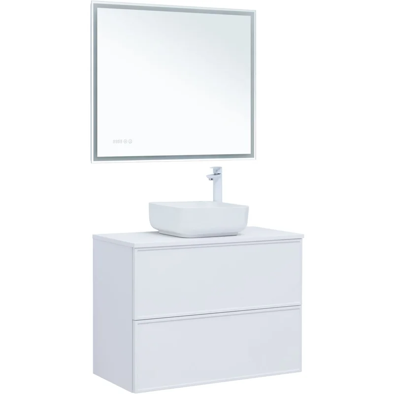 Тумба под раковину Aquanet Арт 90 белый матовый