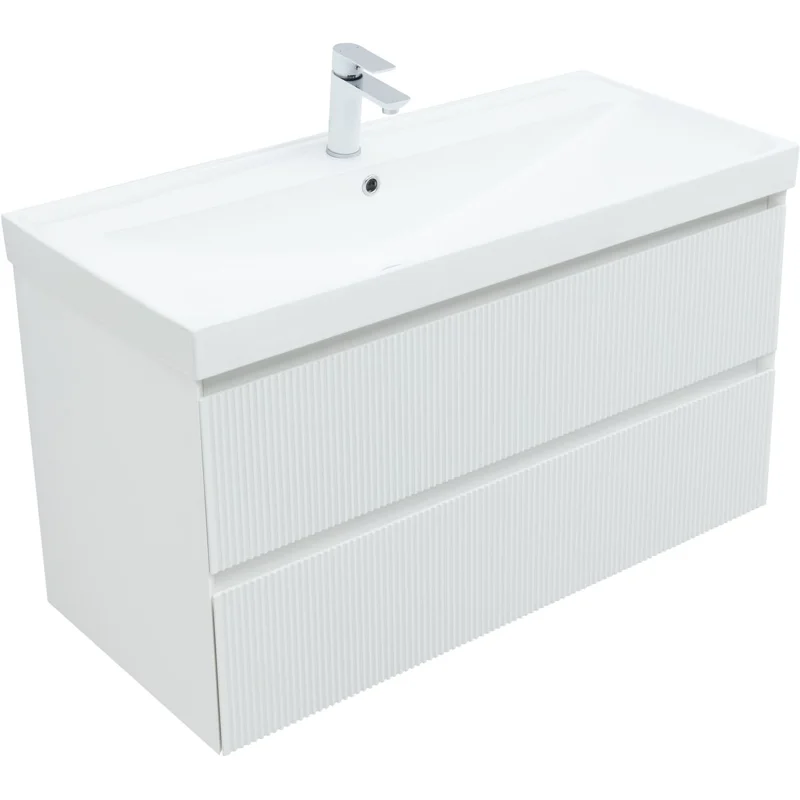 Тумба под раковину Aquanet Альтера 100 белый матовый