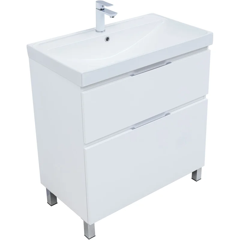 Тумба под раковину Aquanet Алвита New 80 напольная, белый матовый