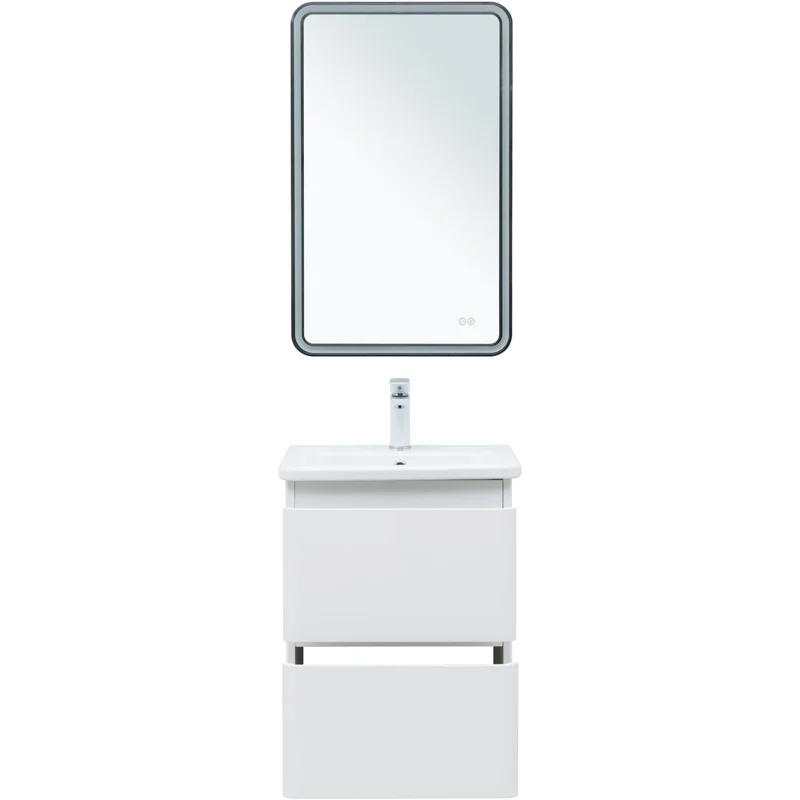 Тумба под раковину Aquanet Эмбер 50 белый матовый