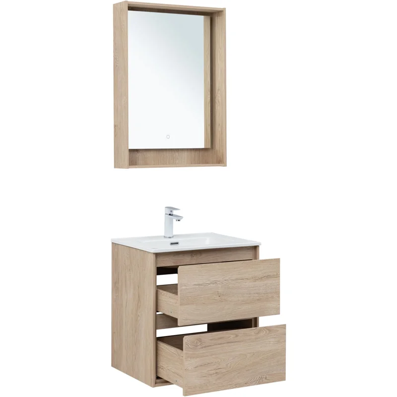 Тумба под раковину Aquanet Милан 60 дуб светлый