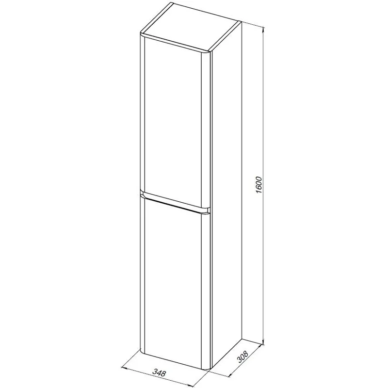 Пенал Aquanet Эмбер 35 белый матовый