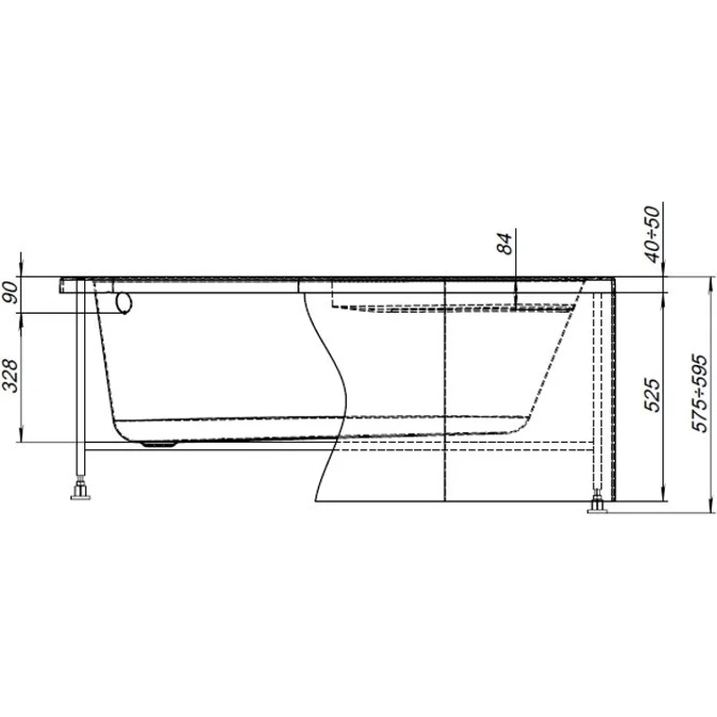 Каркас сварной для акриловой ванны Aquanet Mia140x80 L/R