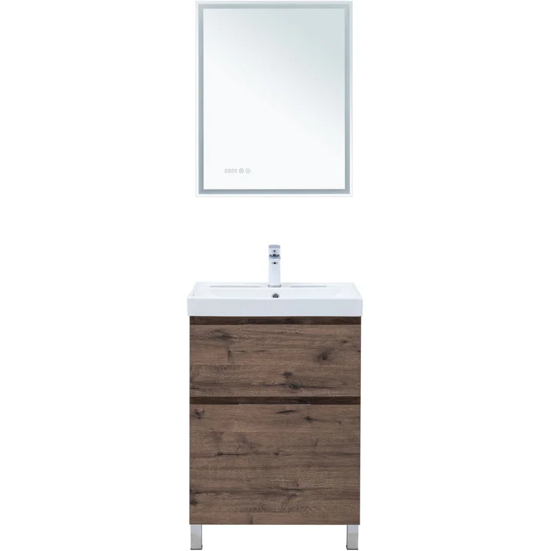 Тумба под раковину Aquanet Алвита New 60 напольная, дуб веллингтон табак