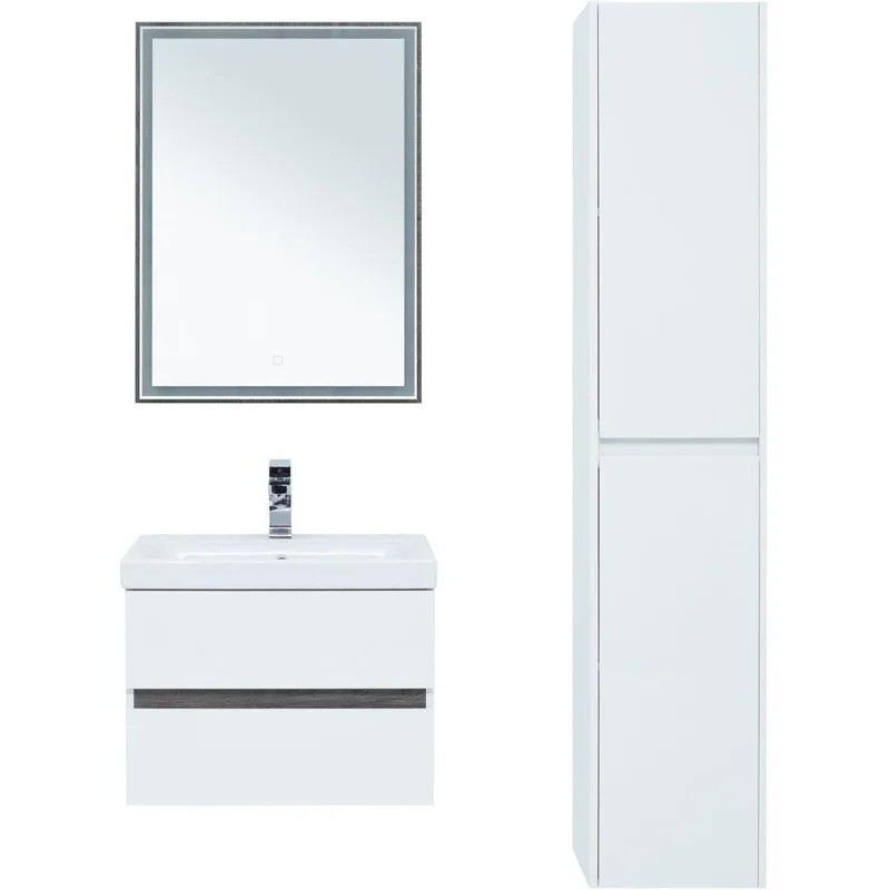 Тумба под раковину Aquanet Беркли 60 белый/дуб рошелье