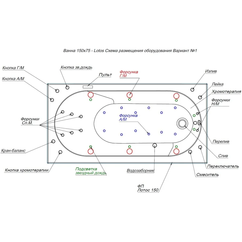 Акриловая ванна Aquanet Lotos 150x75 (с каркасом)