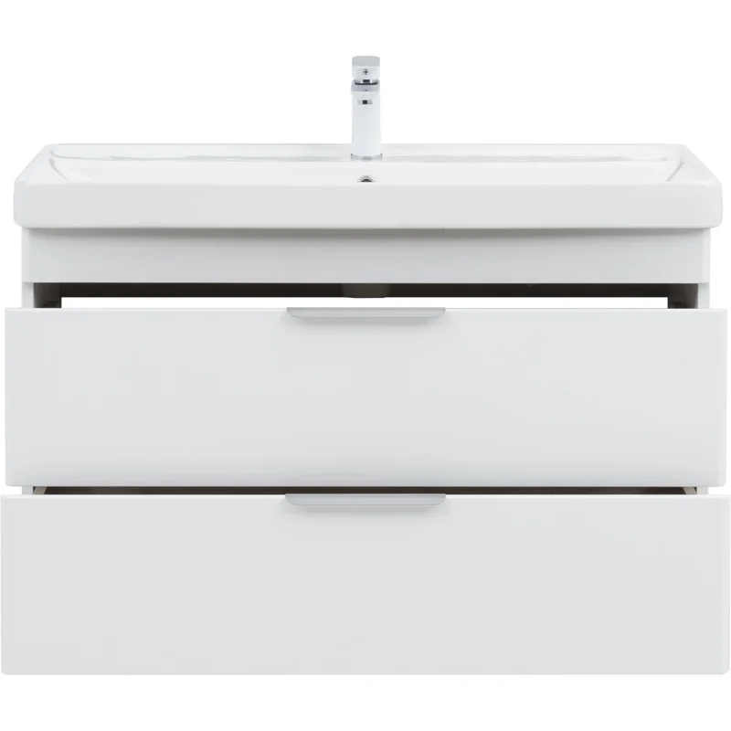 Тумба под раковину Aquanet Ирис New 100 белый глянец