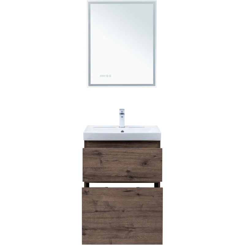 Тумба под раковину Aquanet Алвита New 60 напольная, дуб веллингтон табак