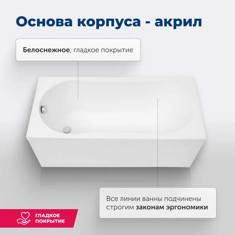 Акриловая ванна Aquanet Light 150x70 (с каркасом)
