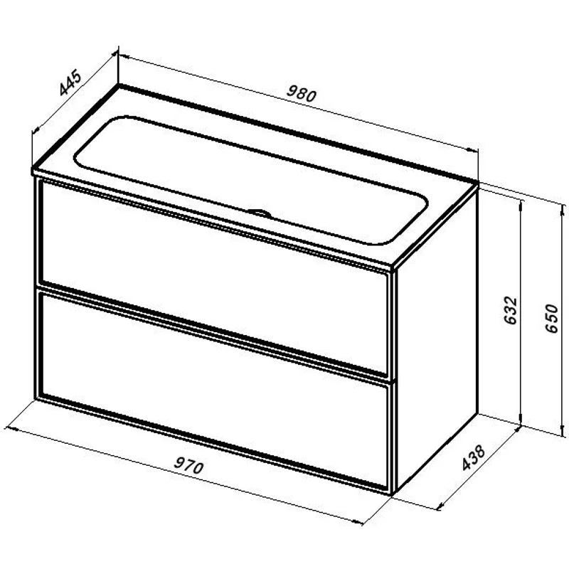 Тумба под раковину Aquanet Арт 100 ясень графит