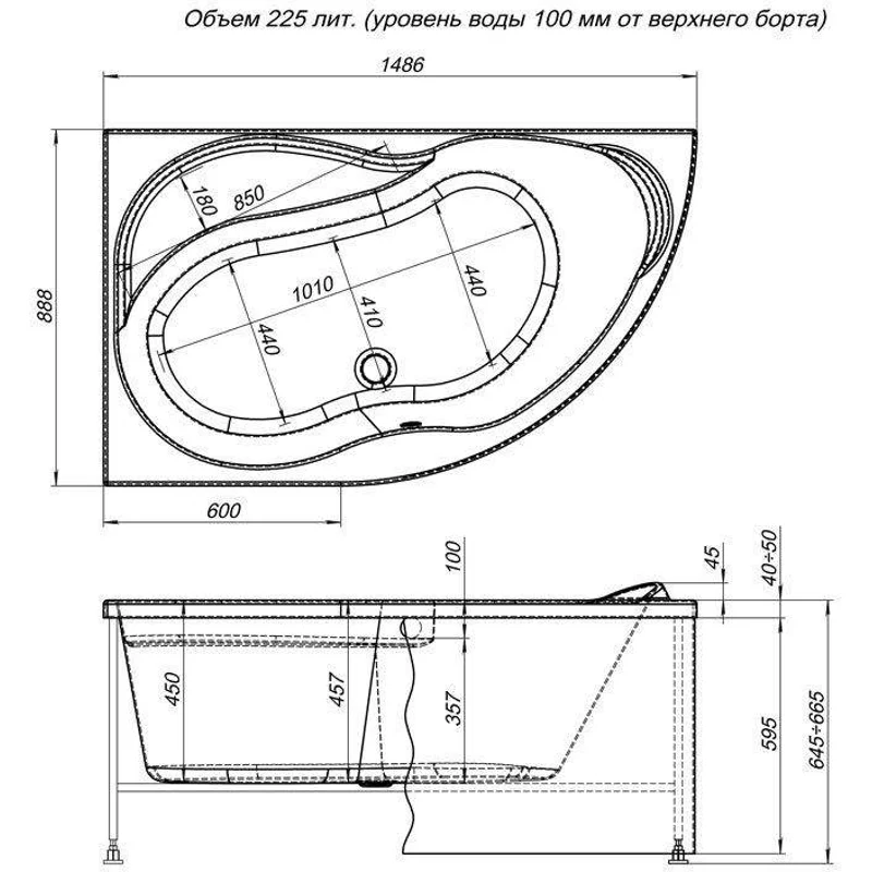 Фронтальный экран Aquanet Graciosa 150 L